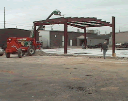 Estcorns mechanical shop structural framing