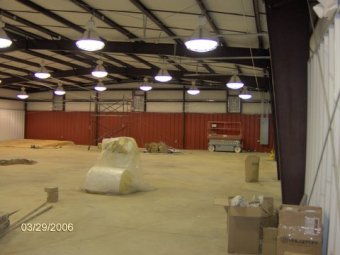 roof added to main steel frame